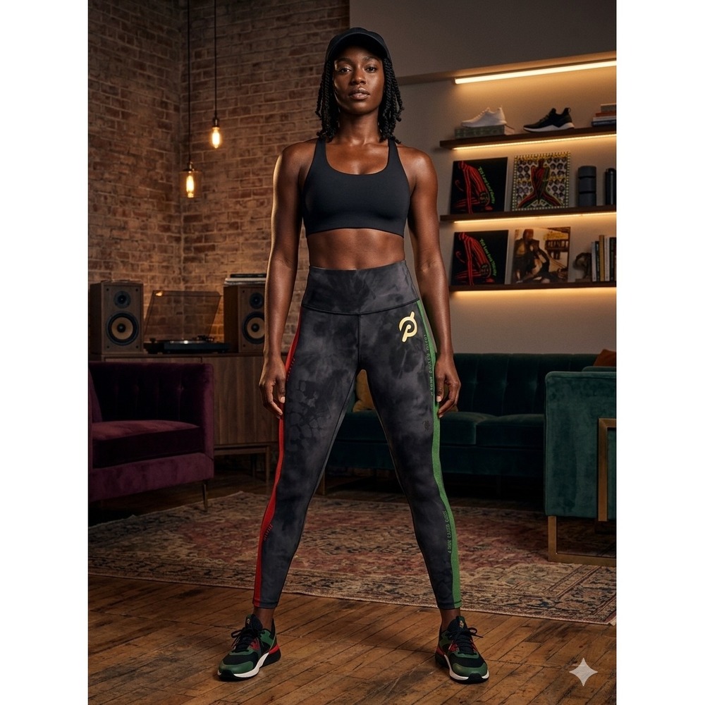Peloton A Tribe Called Quest Tie Dye Leggings Womens Medium Black Red Green
